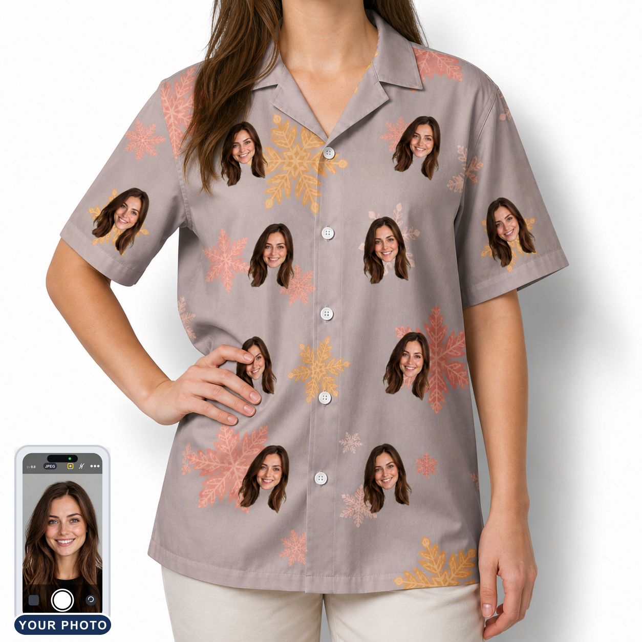 Women's Flurry Fanfare Custom Face Hawaiian Shirt