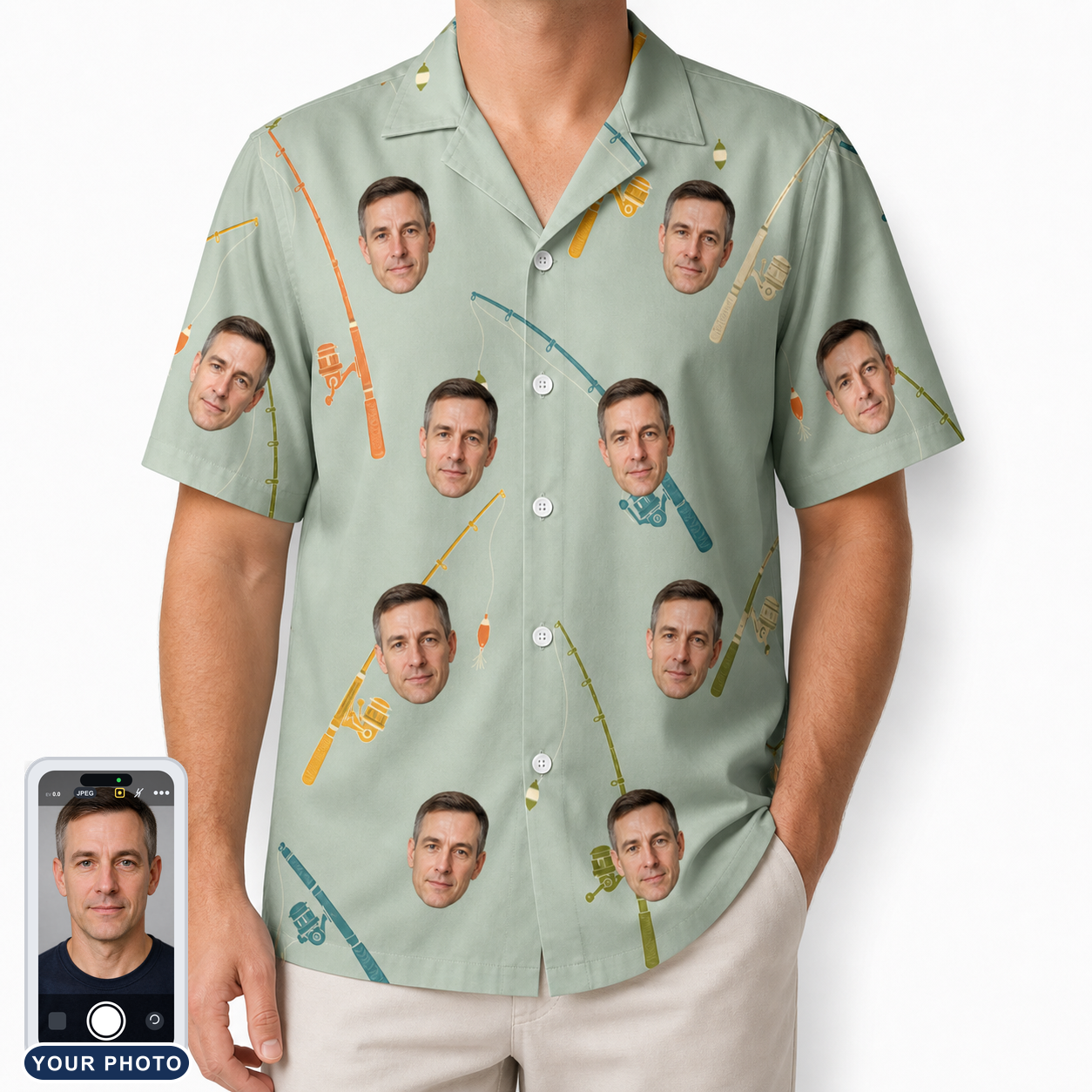 Men's Pole Position Custom Face Hawaiian Shirt