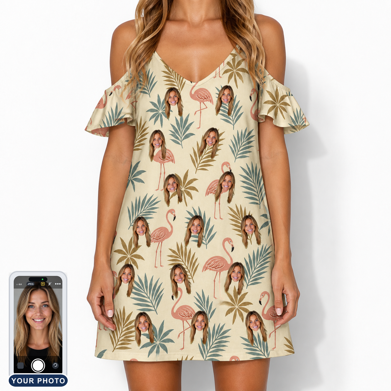 Women's Flamboyance Dance Custom Face Off-Shoulder Dress