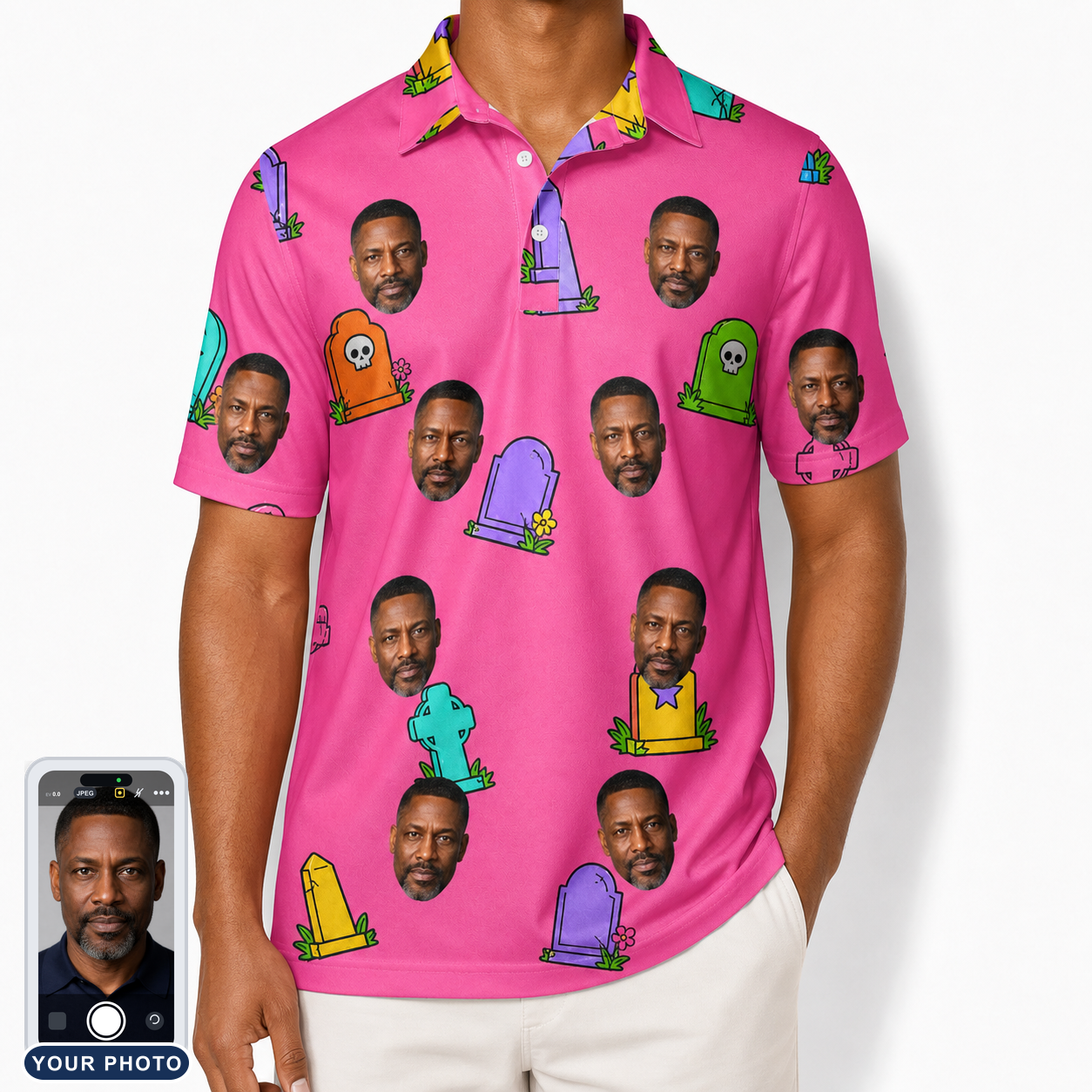 Men's Slab Snickers Custom Face Polo Shirt