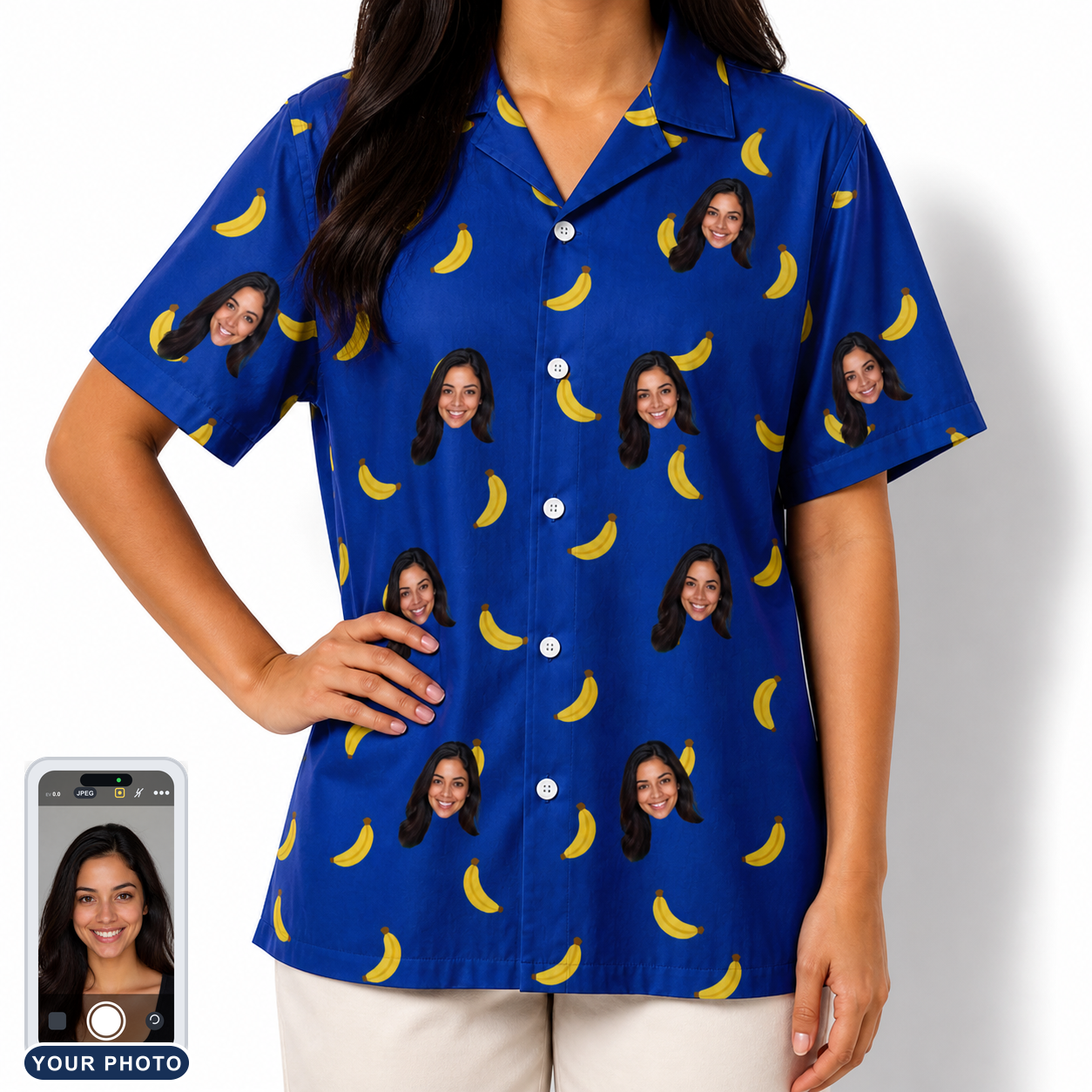 Women's Bunch Buzz Custom Face Hawaiian Shirt