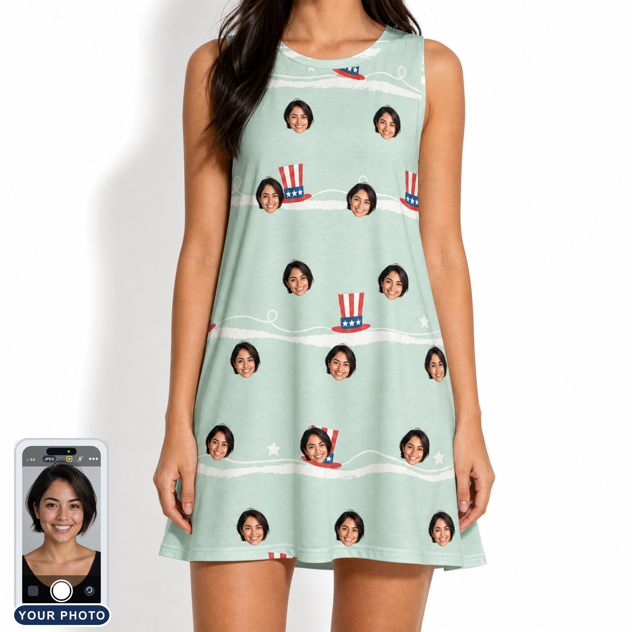 Women's Sam's Sparkle Custom Face Tank Dress