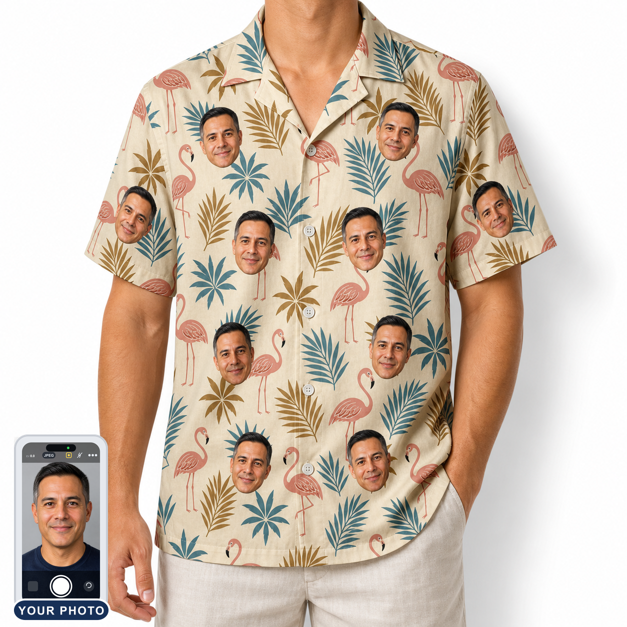 Men's Flamboyance Dance Custom Face Hawaiian Shirt