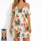 Women's Sundown Swizzles Custom Face Off-Shoulder Dress