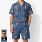 Men's Silk Screams Custom Face Shirt & Shorts Set