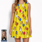 Women's Crimson Cloudburst Custom Face Tank Dress