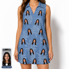 Women's Golden Gush Custom Face V-Neck Dress