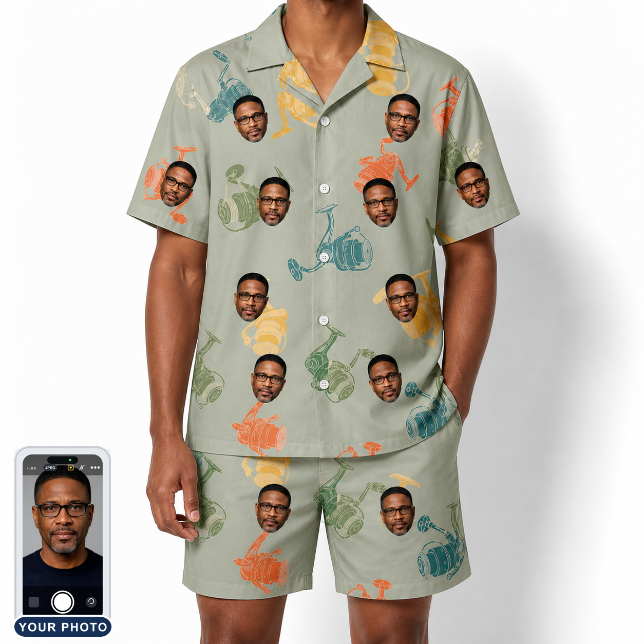 Men's Handle Hijinks Custom Face Shirt & Shorts Set