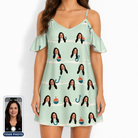 Women's Angler Angles Custom Face Off-Shoulder Dress