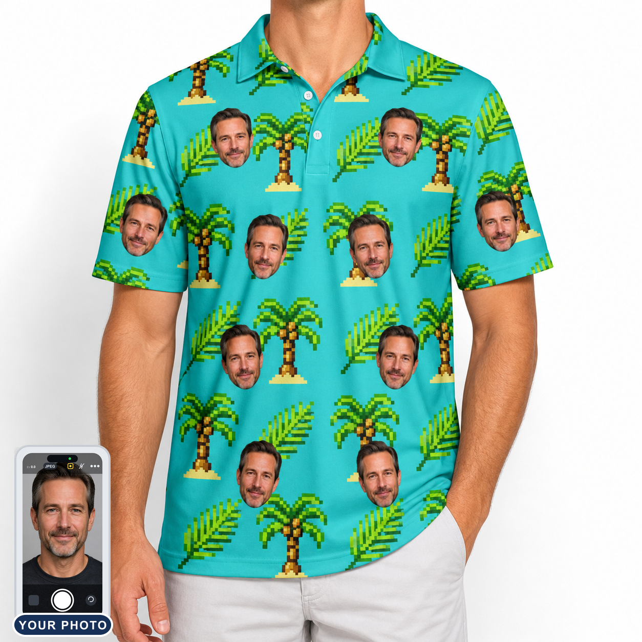Men's Canopy Cabana Custom Face Polo Shirt