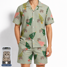 Men's Trimmed Tannenbaums Custom Cat Face Shirt & Shorts Set