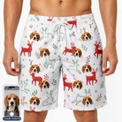 Men's Rudolph Ruckus Custom Dog Face Beach Shorts