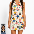 Women's Sweet Stackers Custom Face V-Neck Dress
