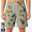 Men's Trimmed Tannenbaums Custom Face Beach Shorts