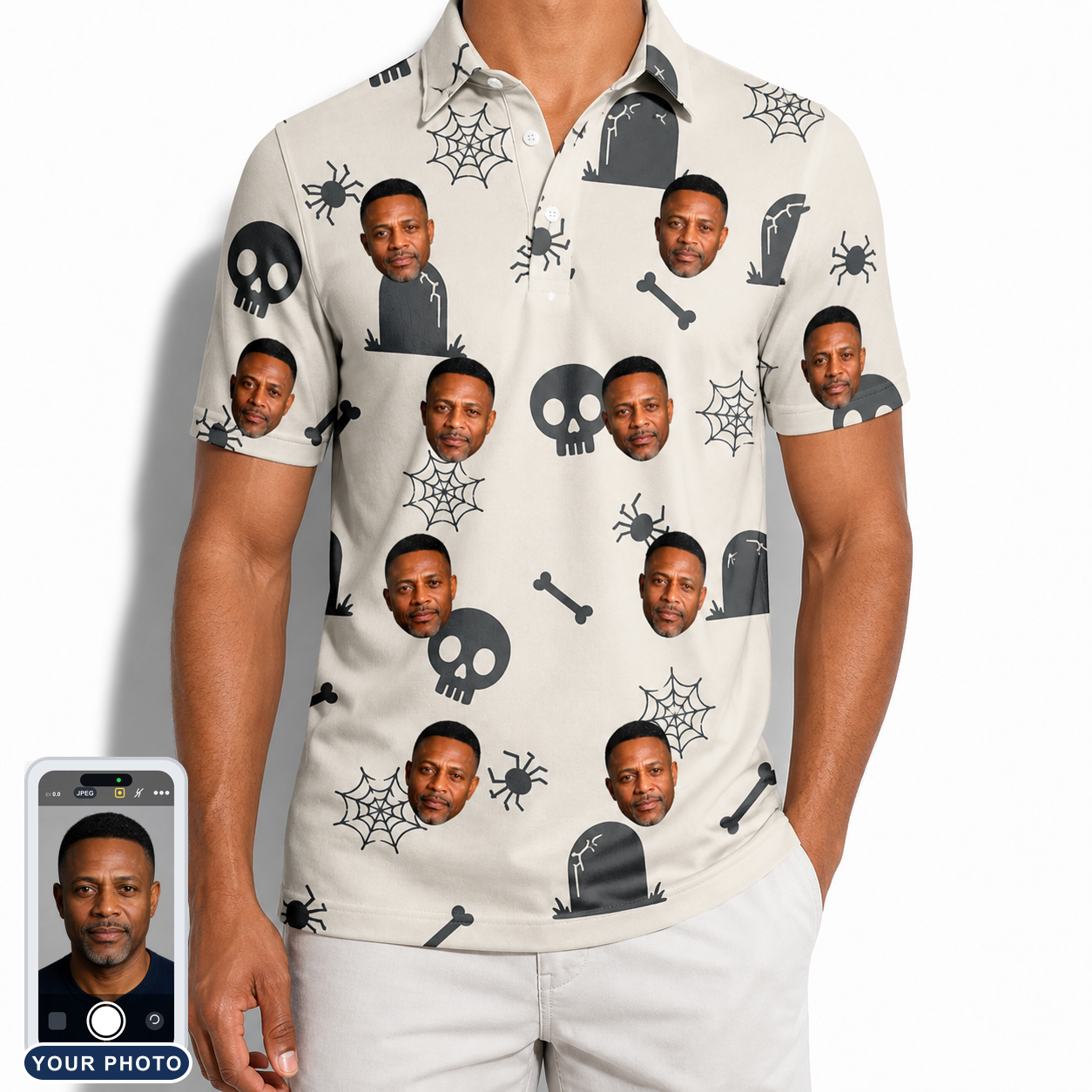 Men's Cryptic Crawlies Custom Face Polo Shirt