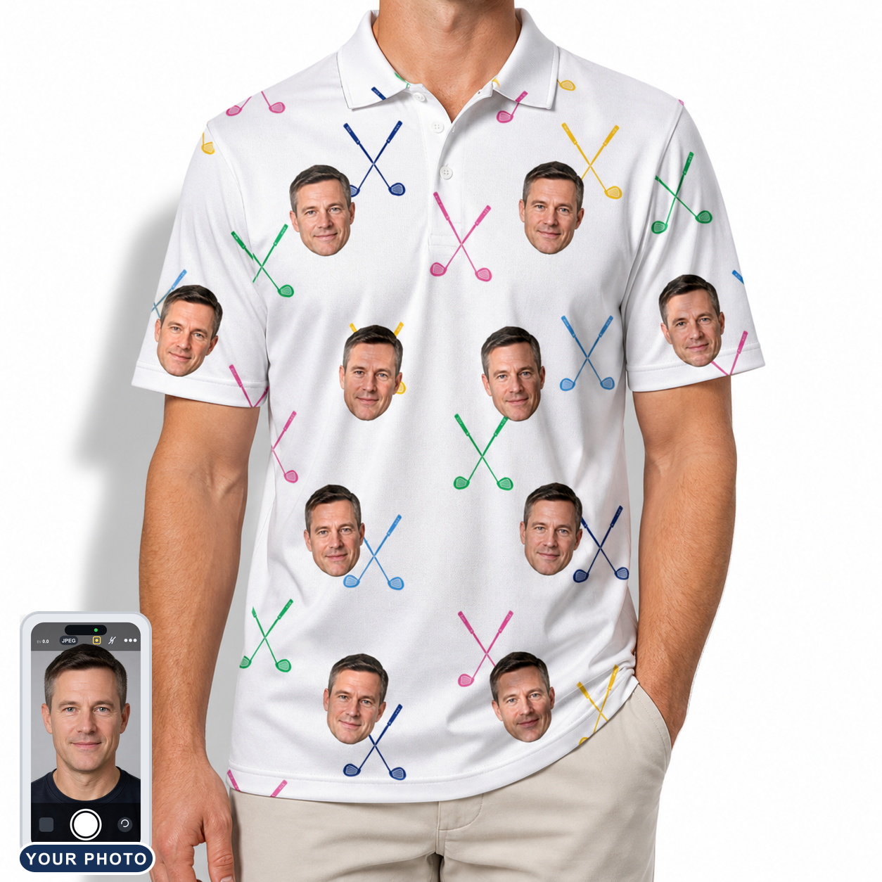 Men's Swing Symphony Custom Face Polo Shirt