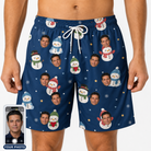 Men's Snowman Shenanigans Custom Face Beach Shorts