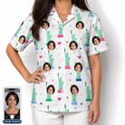 Women's Lady Landmark Custom Face Hawaiian Shirt
