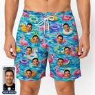 Men's Pastel Pontoons Custom Face Beach Shorts