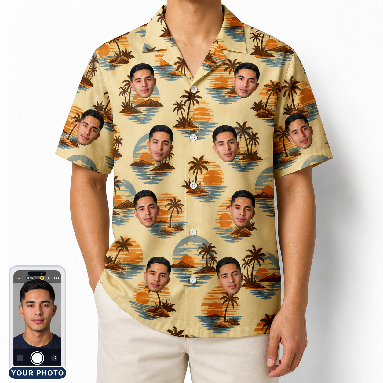 Men's Dusk Daze Custom Face Hawaiian Shirt
