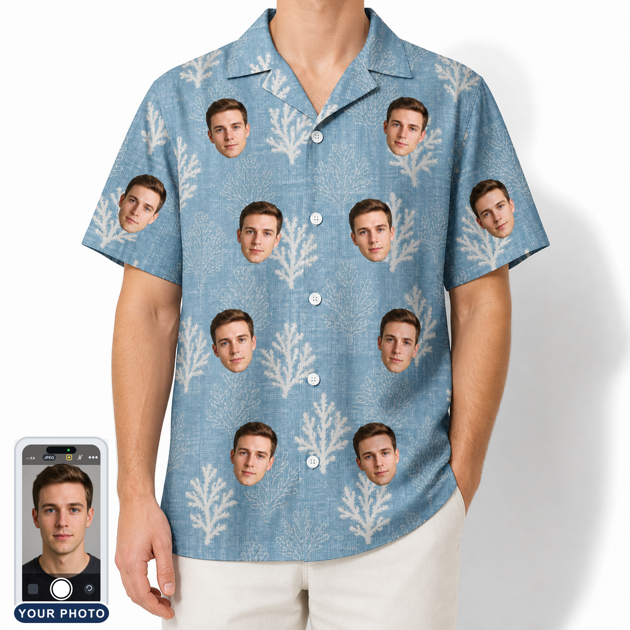 Men's Polyp Parade Custom Face Hawaiian Shirt
