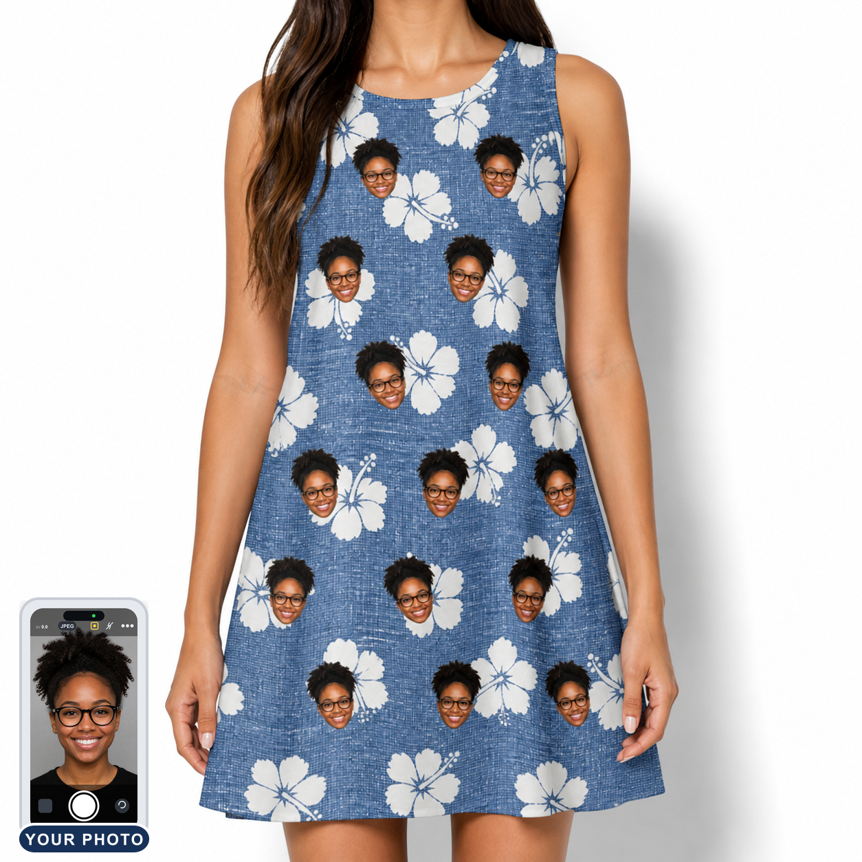 Women's Riviera Reverie Custom Face Tank Dress