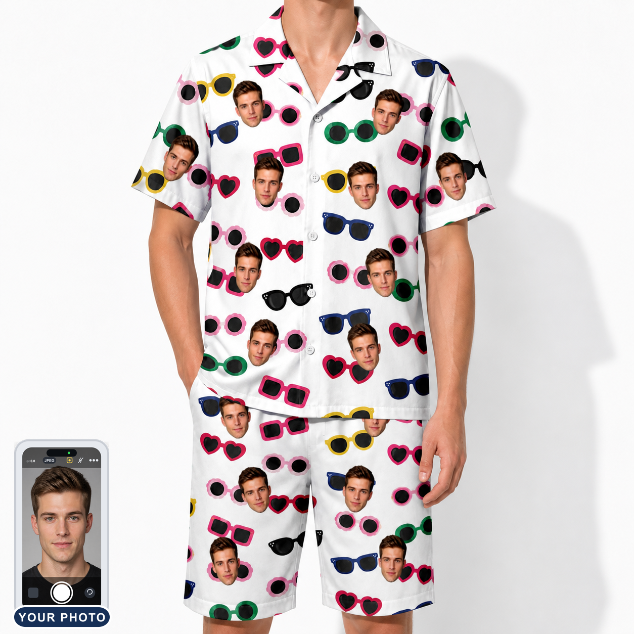 Men's Vow Visors Custom Face Shirt & Shorts Set