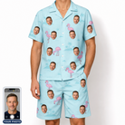 Men's Blush Birds Custom Face Shirt & Shorts Set
