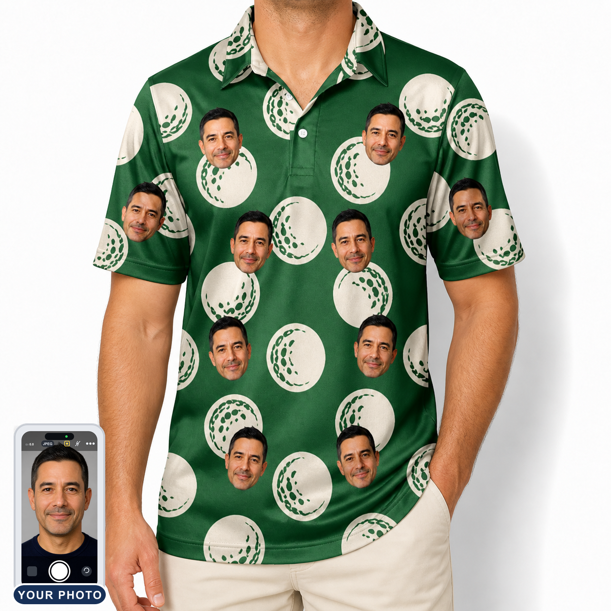 Men's Birdie Bouncers Custom Face Polo Shirt