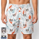 Men's Kitty Plumes Custom Cat Face Beach Shorts