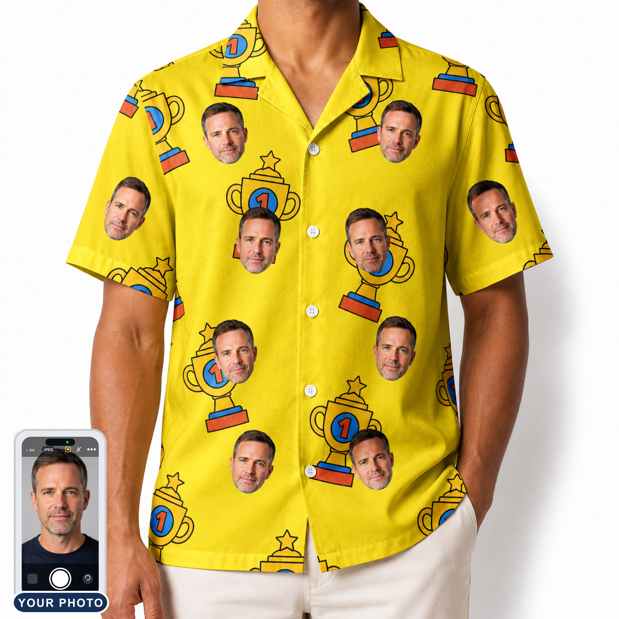 Men's Father’s Day Dynasty Custom Face Hawaiian Shirt