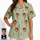 Women's Flame Fête Custom Face Hawaiian Shirt