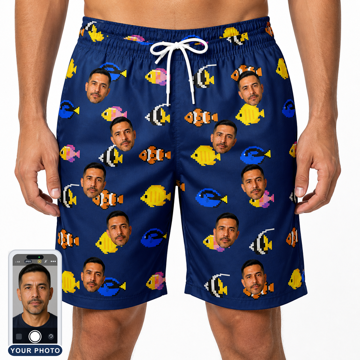Men's Tide Tangos Custom Face Beach Shorts