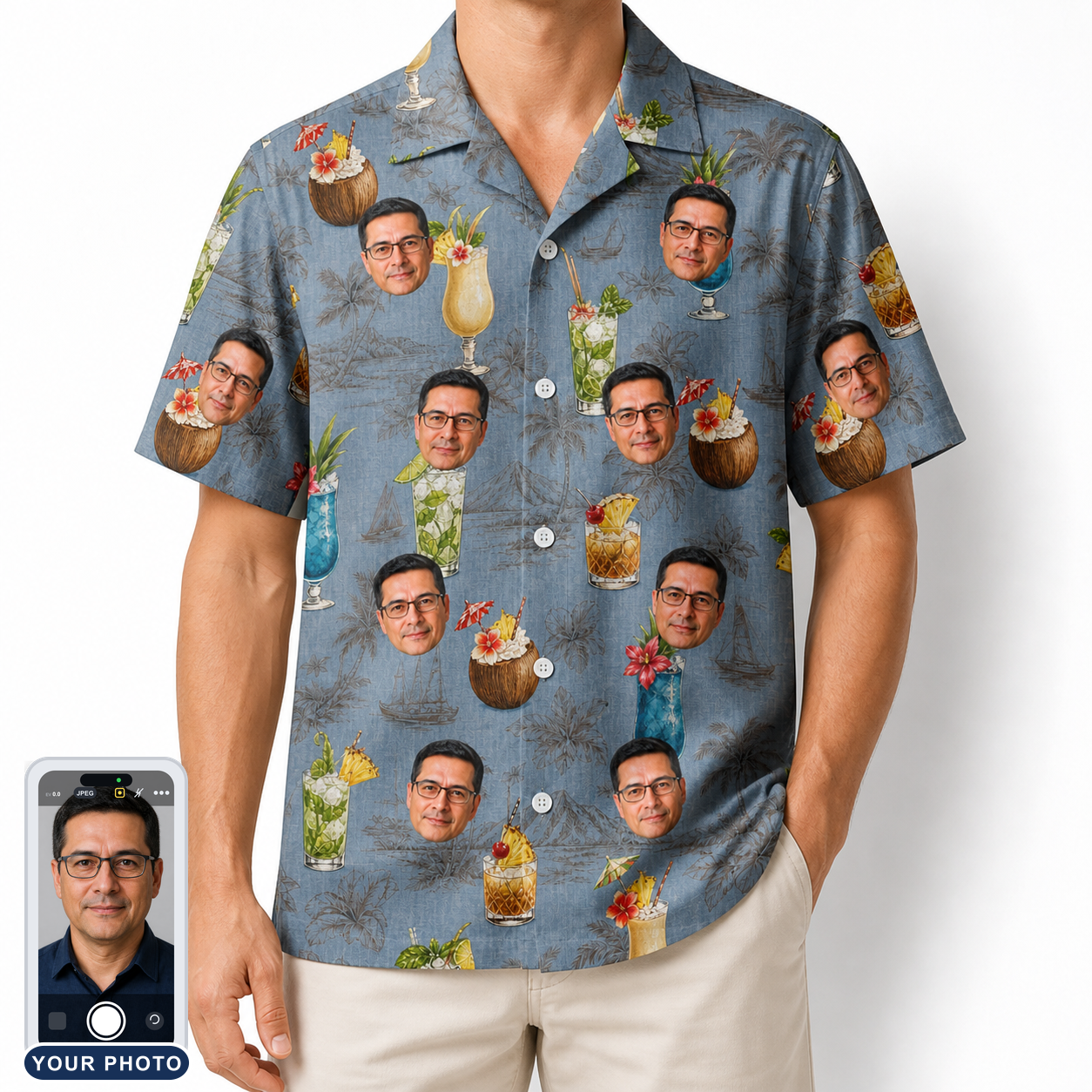Men's Agave Affair Custom Face Hawaiian Shirt