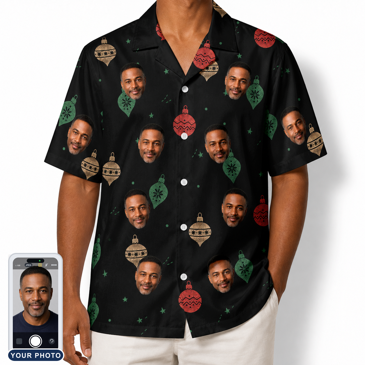 Men's Cranberry Charms Custom Face Hawaiian Shirt