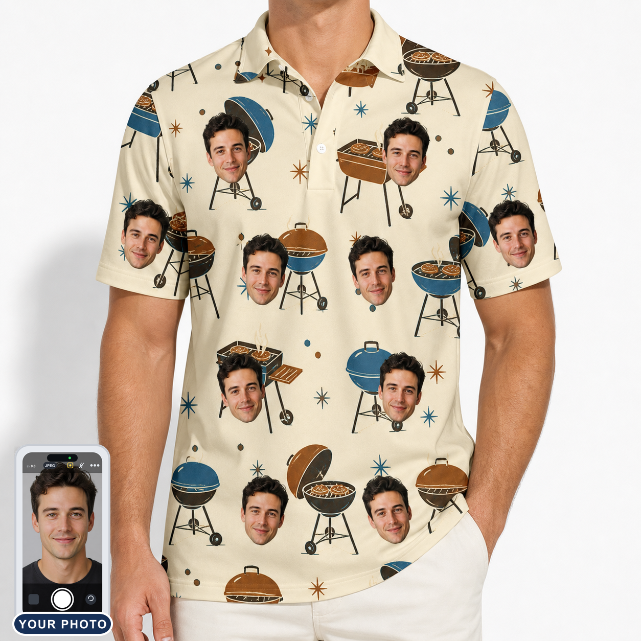 Men's Sovereign Sizzle Custom Face Polo Shirt