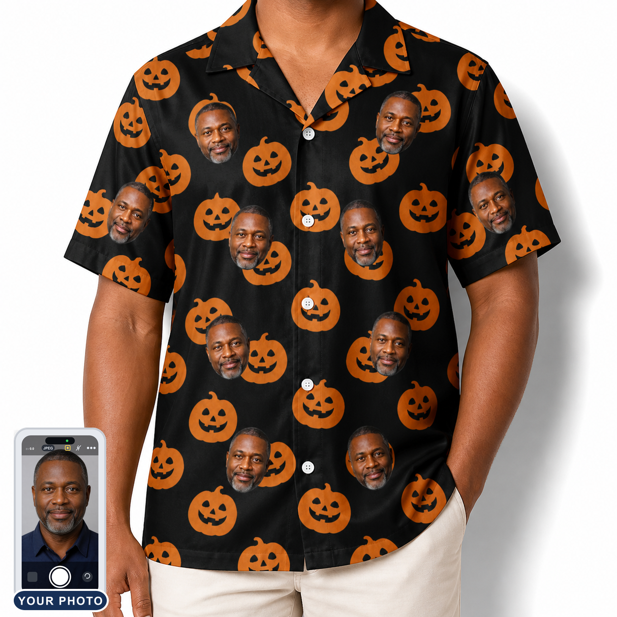 Men's Frightlight Fancies Custom Face Hawaiian Shirt