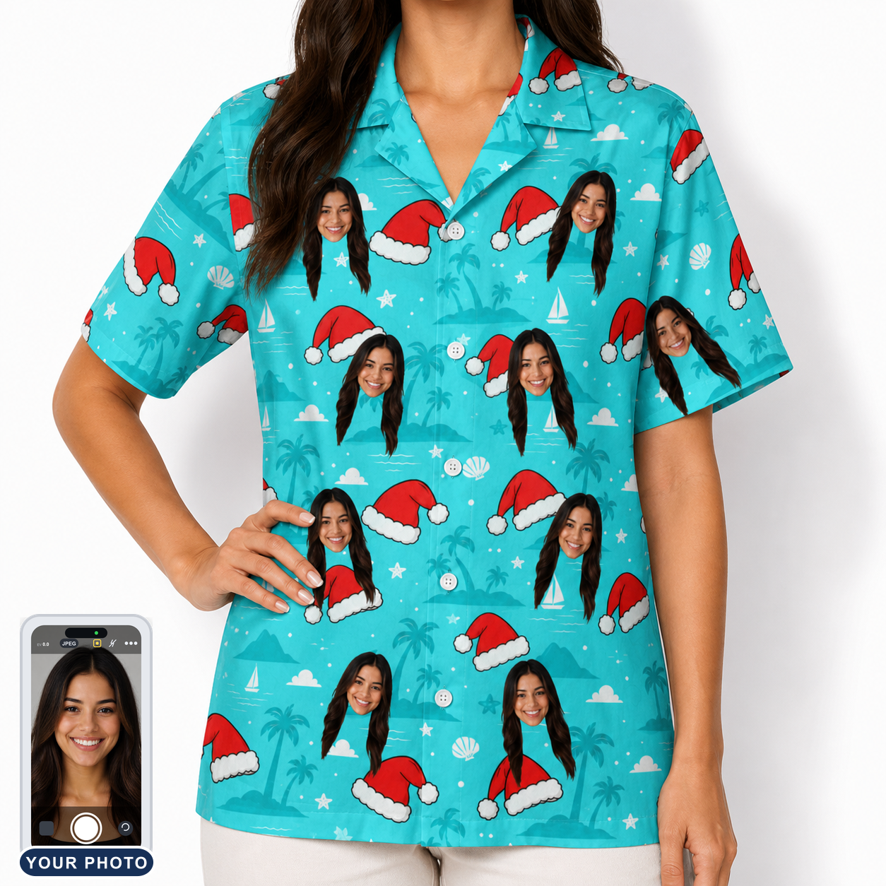 Women's Redcap Revelry Custom Face Hawaiian Shirt