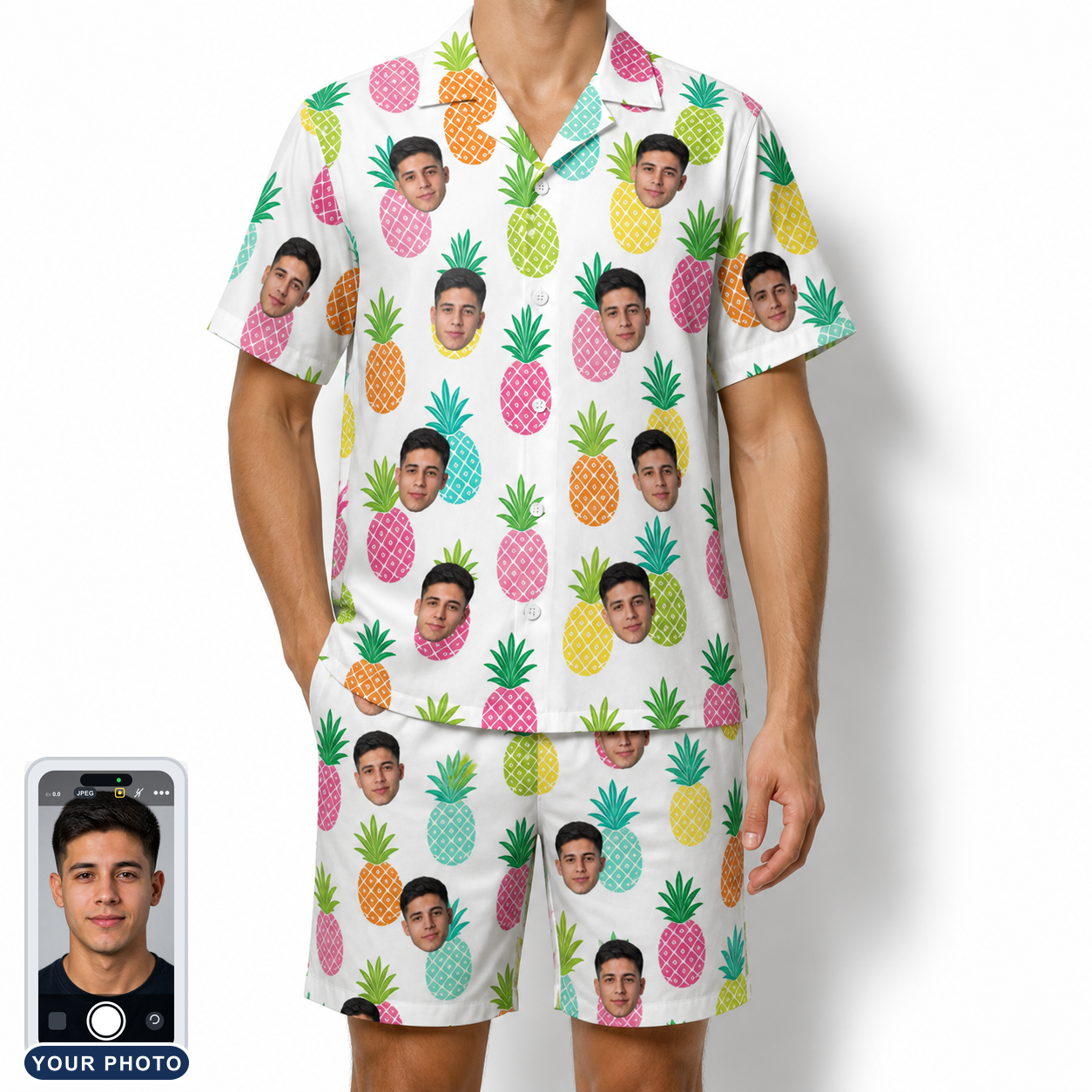 Men's Poolside Pips Custom Face Shirt & Shorts Set