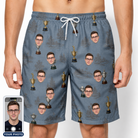 Men's Ace Accolades Custom Face Beach Shorts