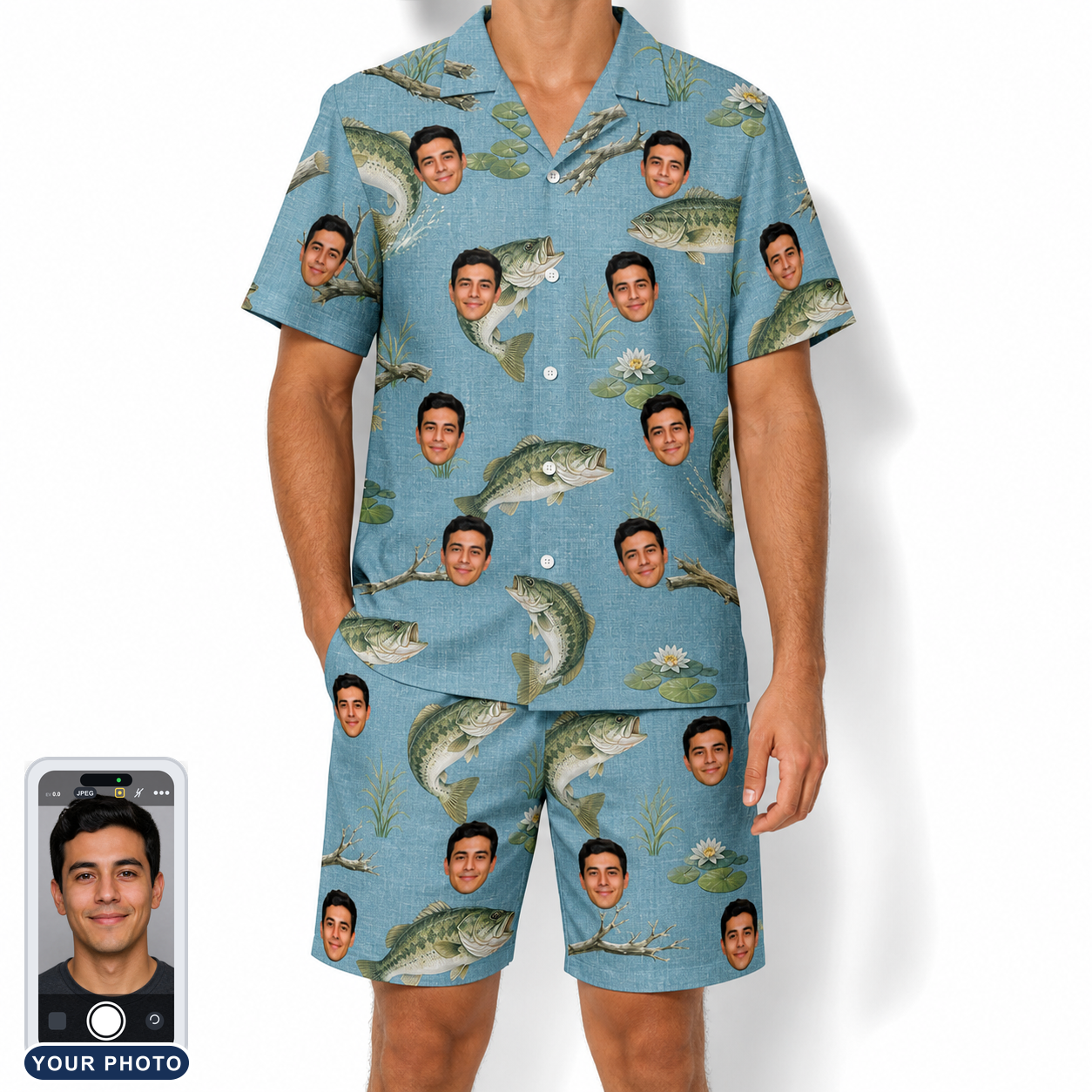 Men's Pond Prowlers Custom Face Shirt & Shorts Set