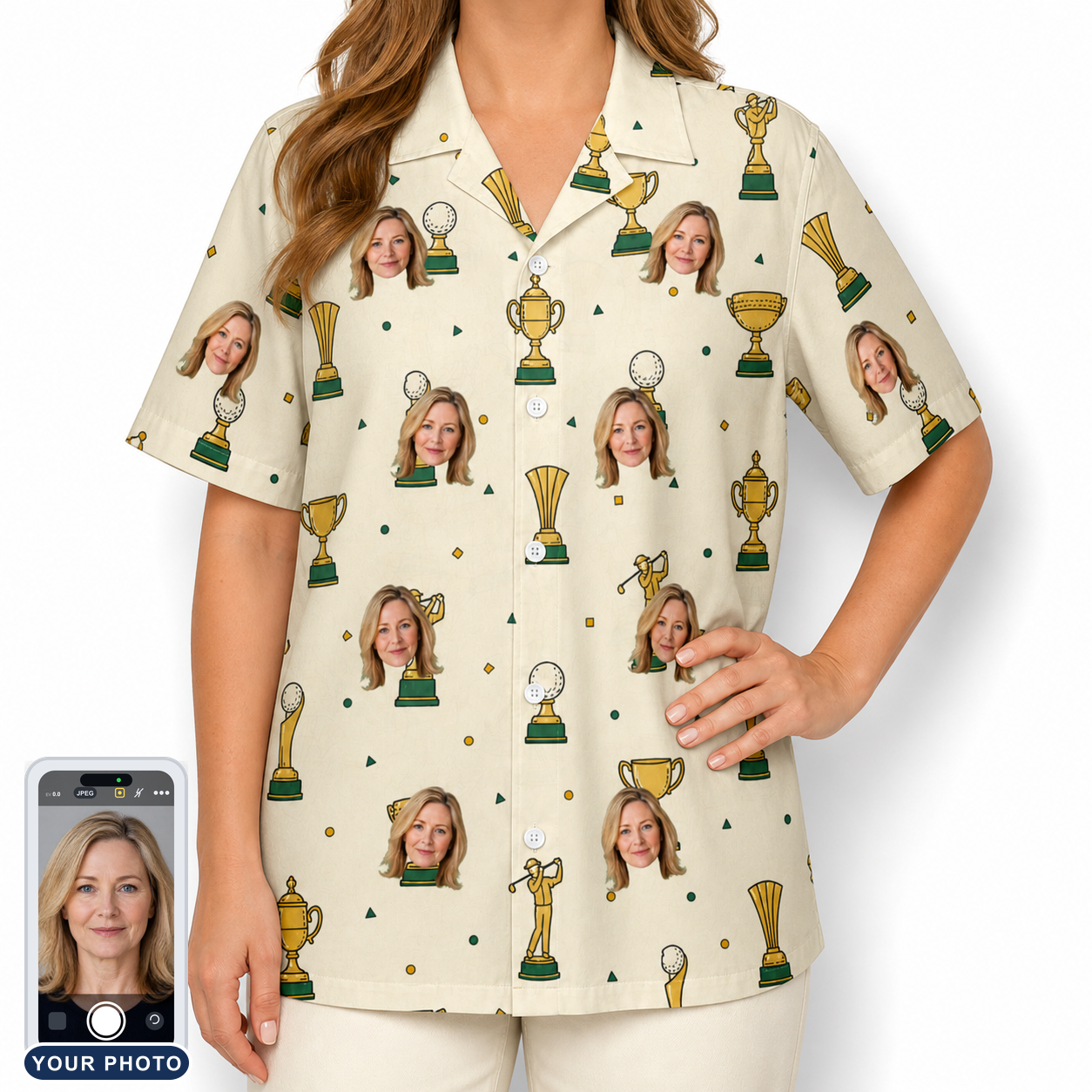 Women's Champion Chalices Custom Face Hawaiian Shirt