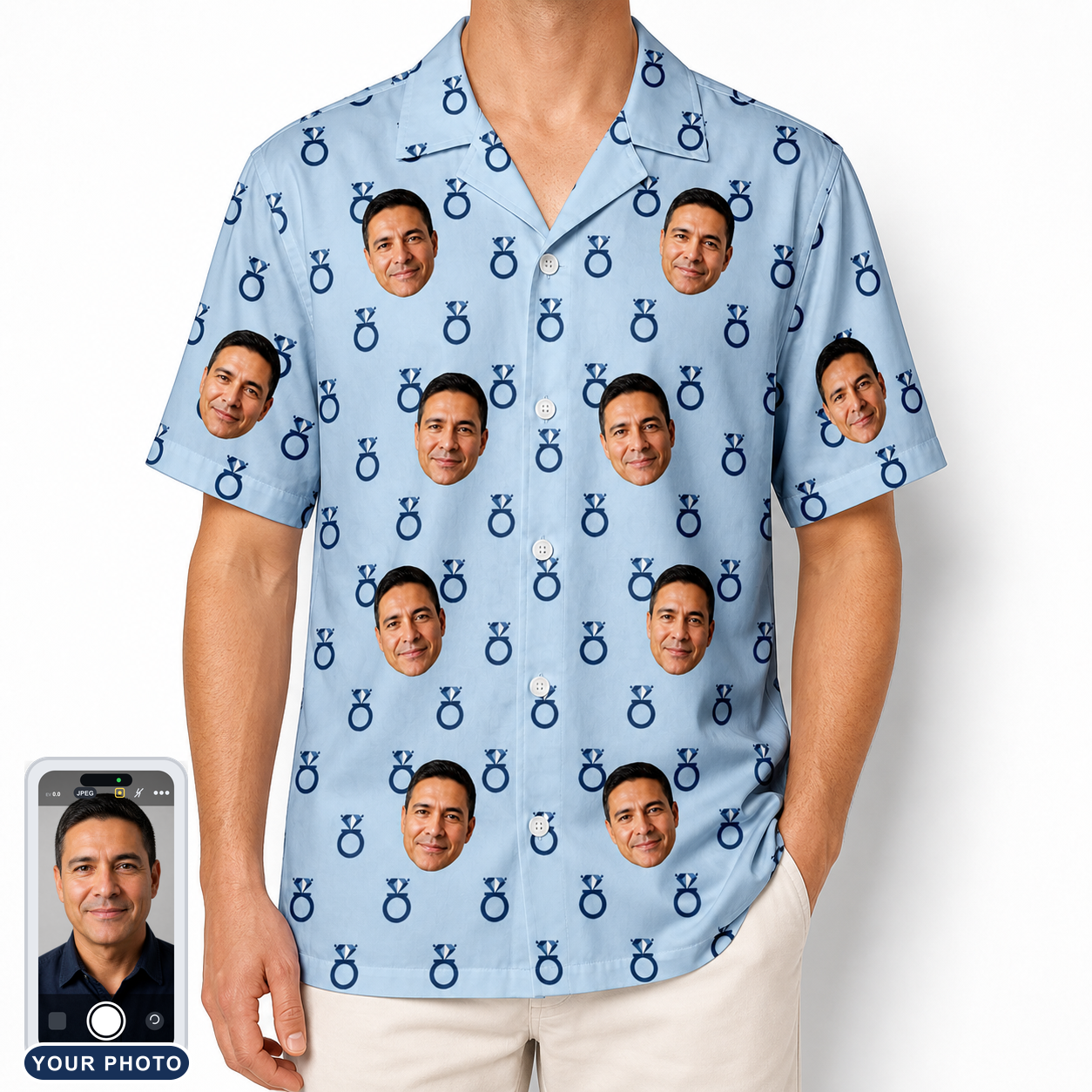 Men's Lovebound Luster Custom Face Hawaiian Shirt