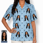 Women's Palm Parasol Custom Face Hawaiian Shirt