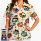 Women's Catnap Cabins Custom Cat Face Hawaiian Shirt
