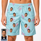 Men's Blush Birds Custom Face Beach Shorts