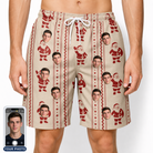 Men's Jolly Jingle Custom Face Beach Shorts