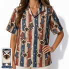 Women's Christmas Cuffs Custom Cat Face Hawaiian Shirt