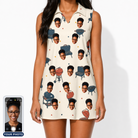 Women's Smoke Signals Custom Face V-Neck Dress