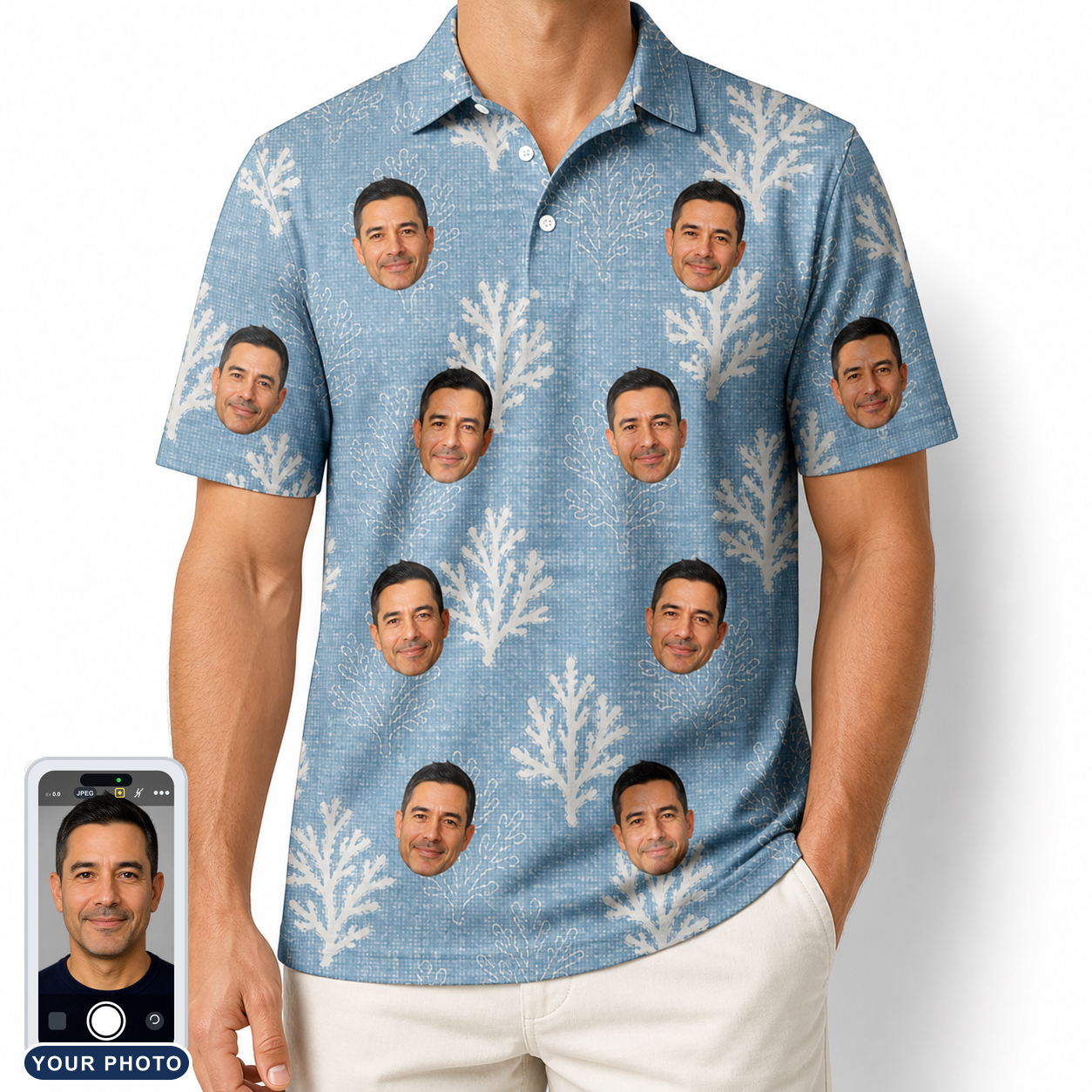 Men's Polyp Parade Custom Face Polo Shirt